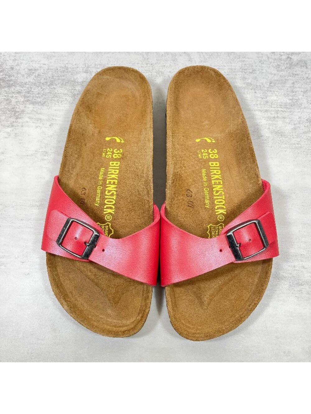 Birkenstock Madrid Slide Sandals - Women's Size EU 38 / US 7 Narrow - Red